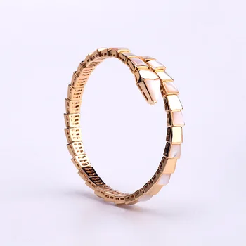 

New high quality snake bone shell bangle fine jewelry shine plating bracelet wristband wristlet jewel cuff jewelry women gifts