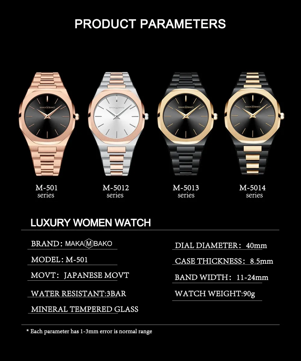 Drop shipping A+ Quality Full Stainless Steel Band Japan Quartz Movement Waterproof Women Rose Gold Ladies Luxury Wrist Watch