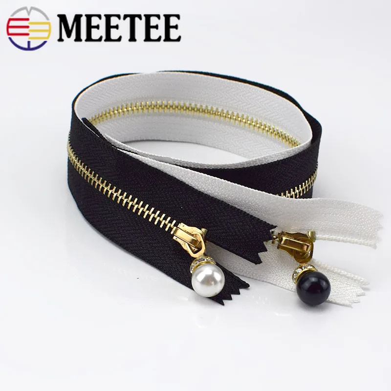10/30 шт. Meetee 3 #20/30 см металлическая молния жемчужный Съемник крупный конец