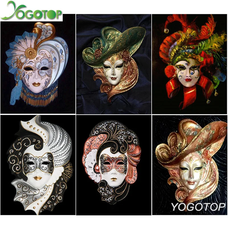 

Diy Diamond Painting Square/Round Mosaic Wall Art Masks Woman 5D Diamond Embroidery Full Display Handmade Gift YY1646