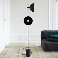 Черный напольный светильник в скандинавском стиле с мраморным основанием, напольные лампы с двойным Рогом, железный художественный светильник для спальни, гостиной, лампы E27