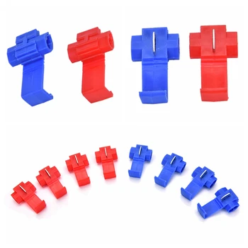 

ZLinKJ 50pcs/lot Quick Splice Red Blue Lock Crimp Terminal Hard Soft Wire Connector Wholesale