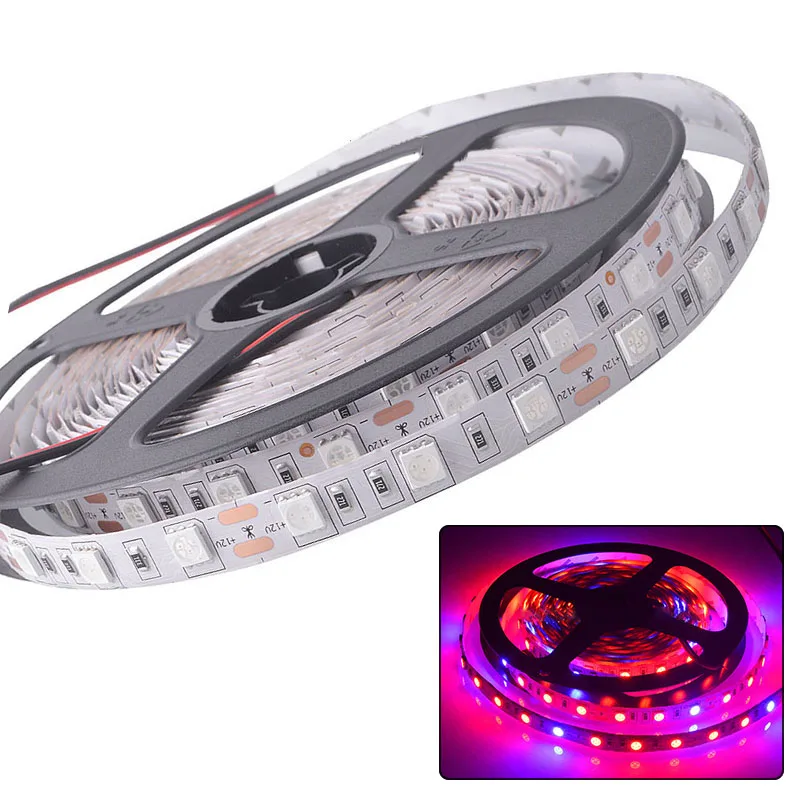 

5 M 5050 300 Led LED Grow Light For Plant Veg Flower DC12V Or DC24V Voltage home graden supplies