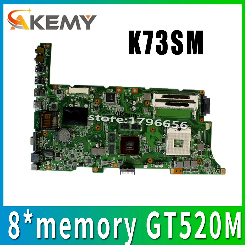 K73SM материнская плата 8 * Память GT520M 1 ГБ Rev 2 3 для For Asus K73SV K73SD ноутбука