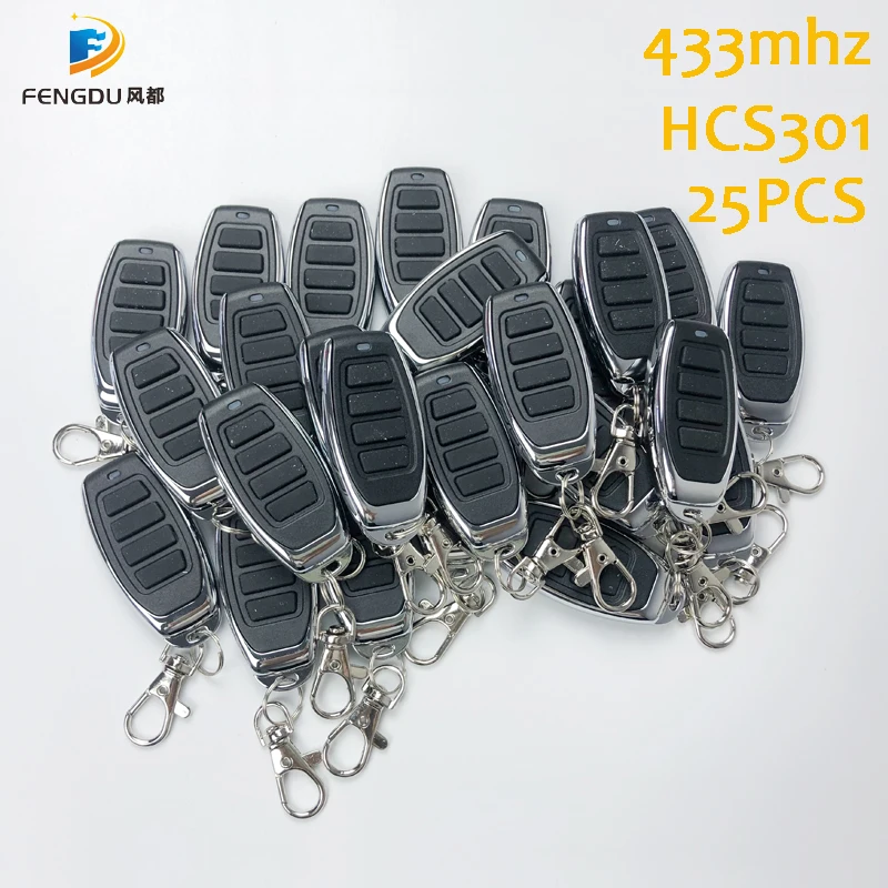 Garage Remote Control For Gate 433mhz Rolling Code HCS301 25PCS 4 Buttons automatic door controls Garage Door Opener 433mhz clone fixed learning code for gadgets car gate garage door universal 4 buttons garage door opener remote control