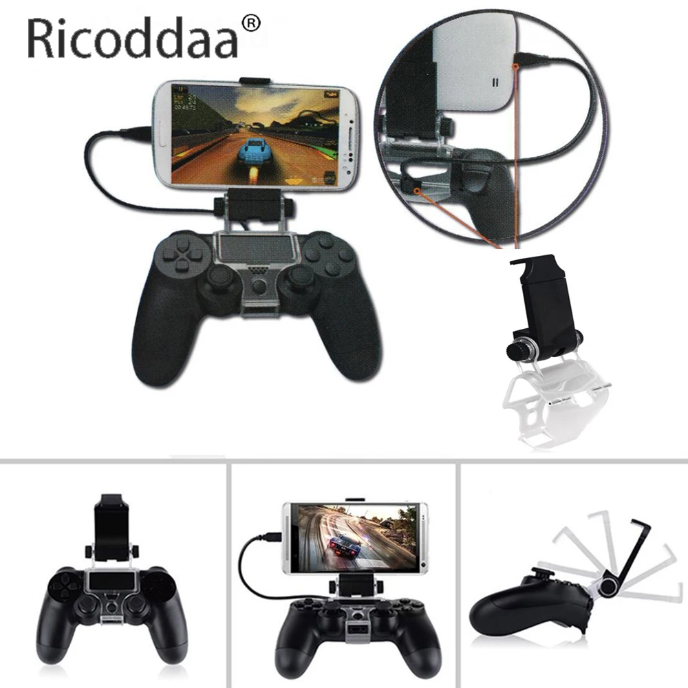 Cellphone Clamp Mobile Phone Gaming Clip Holder Clamp Handle Bracket For PS4 DualShock 4 Game Controller Gamepad Adjustable Clip