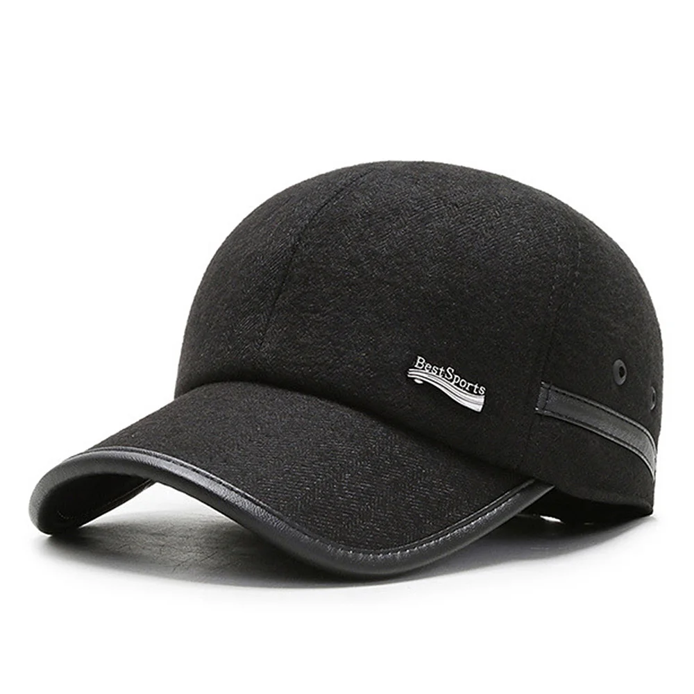 [AETRENDS] зимняя верхняя одежда Бейсбол Кепки Для мужчин Кепка-тракер шапка с ушами 6-Панель открытый Пеший Туризм рыболовные шляпы для кемпинга Z-10063 - Цвет: Black