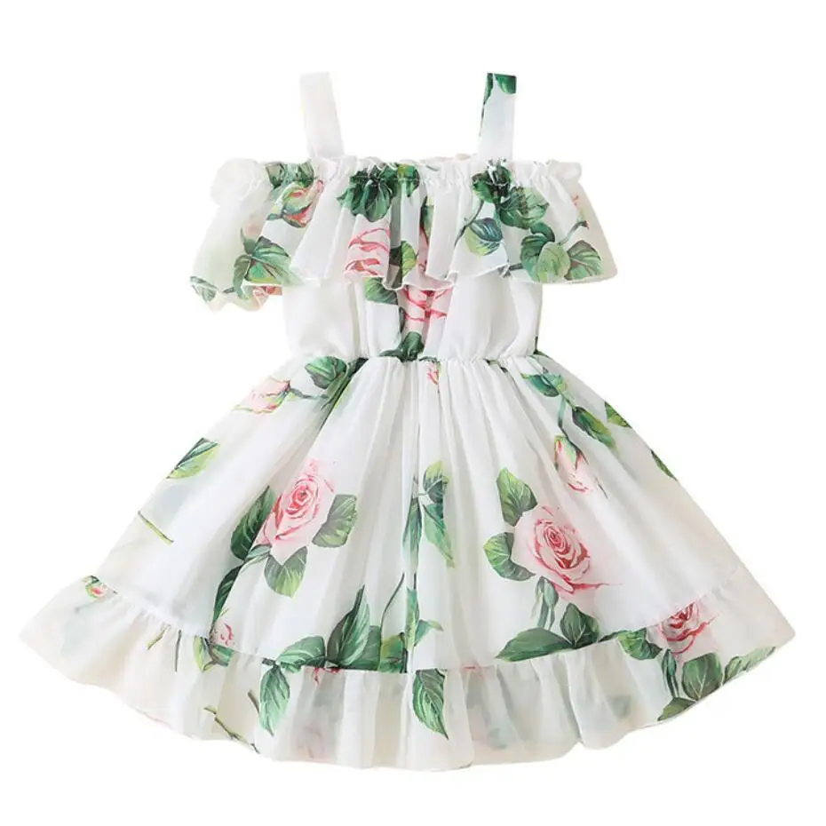 Summer Toddler Kids Clothes Baby Girls Dress Flower Party Pageant Tulle Dresses Children chiffon Sundress 1 2 3 4 5 6 years | Детская