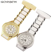 Медицинский медсестер ФОБ часы доктор женские из нержавеющей стали брошь булавка Висячие карманные часы Кристалл Золото Серебро подарок для новорожденных