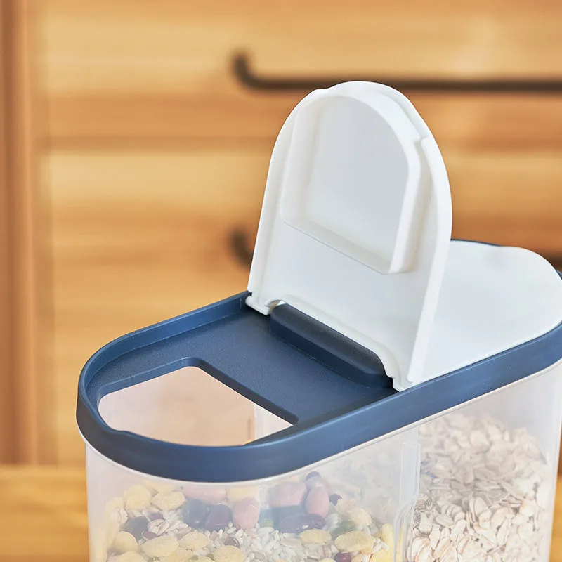 Kitchen storage box rice storage box food storage container food storage box storage box Plastic Storage Container Pasta Rice Dispenser Cereals Organizer Boxes Cabinet Fridge Storage Jars Home Kitchen Accessories