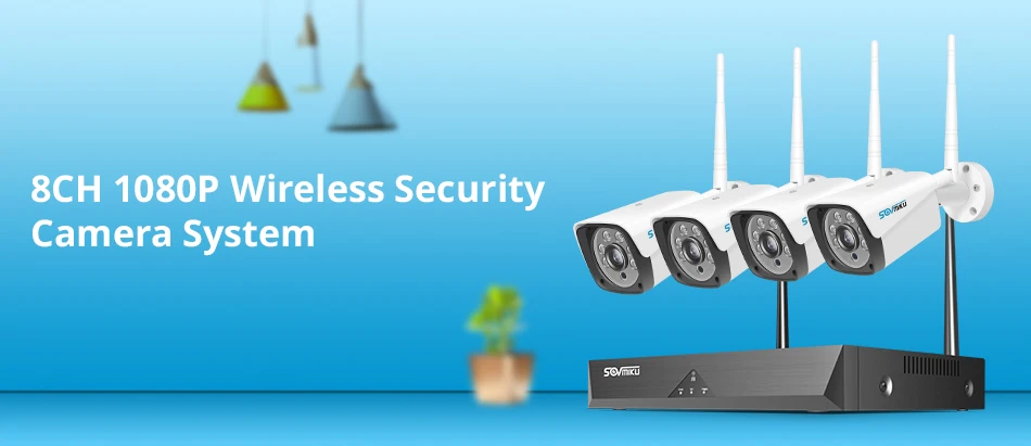 8CH 1080P Беспроводная система видеонаблюдения 4 шт 2MP уличная Wifi ip-камера 8CH NVR рекордер Видео камера безопасности Система наблюдения комплект