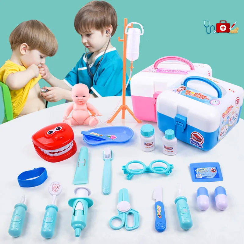 Set of Kids Pretend Play Toys Arzt Kleidung Baby Doll Rolle Spielsets 