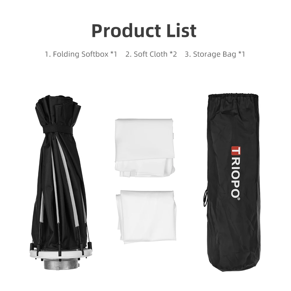 Triopo 55cm 65cm 90cm 120cm Photo Bowens Mount Portable Octagon Umbrella Outdoor SoftBox + Carrying Bag Studio Flash Softbox Photography Softbox Bowens Mount Softbox Portable Softbox Studio Light Umbrella