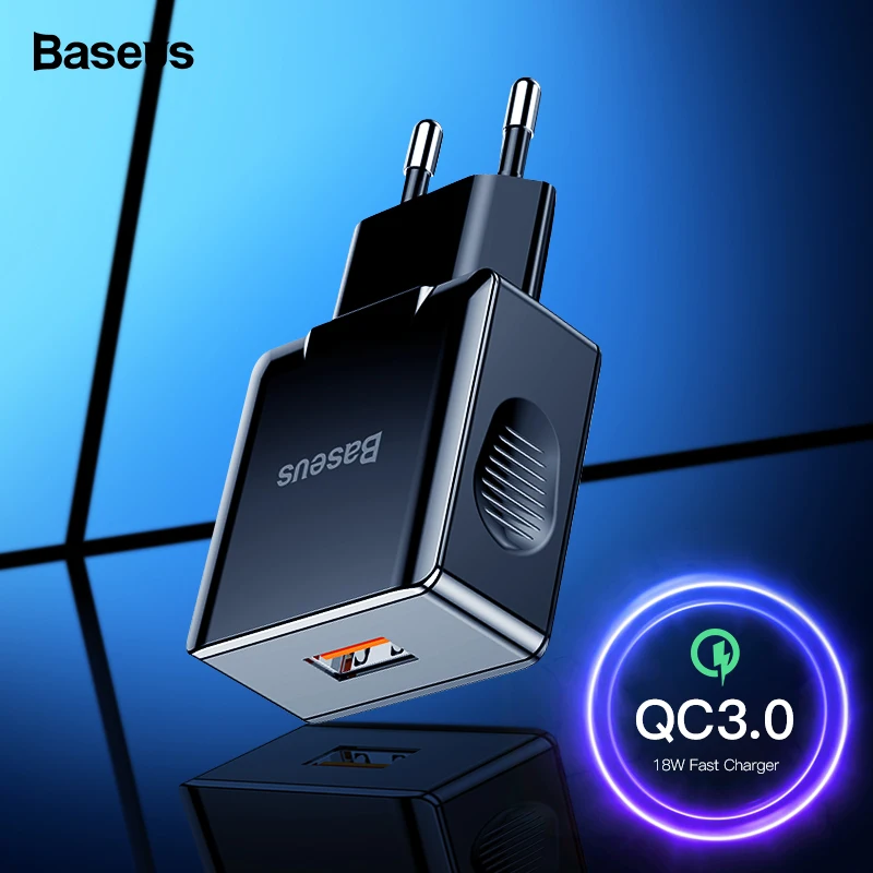 Baseus Quick Charge 3,0 2,0 USB зарядное устройство для iPhone Xiaomi samsung huawei QC3.0 QC быстрое зарядное устройство Turbo настенное зарядное устройство для мобильного телефона