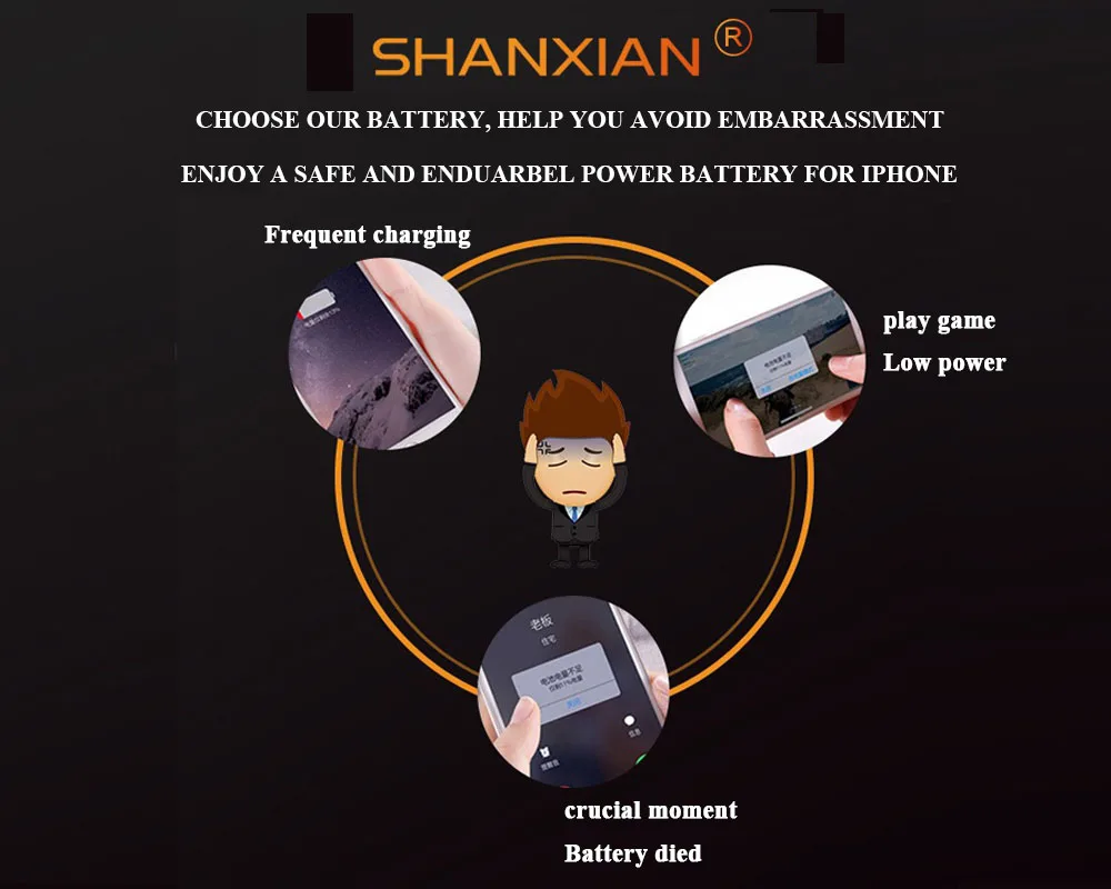 SHANXIAN Preminum Замена батареи для iPhone 5 5G 5S 5C 5SE нулевой цикл с бесплатными инструментами и PSE CE UN38.3 UL сертификация