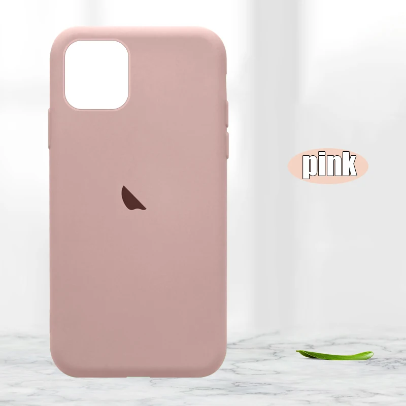 Роскошный силиконовый чехол для iPhone 11 Pro Max X XS XR XSMAX чехол Funda для iPhone7 8 Plus 7 6 6s с логотипом чехол для телефона - Цвет: pink