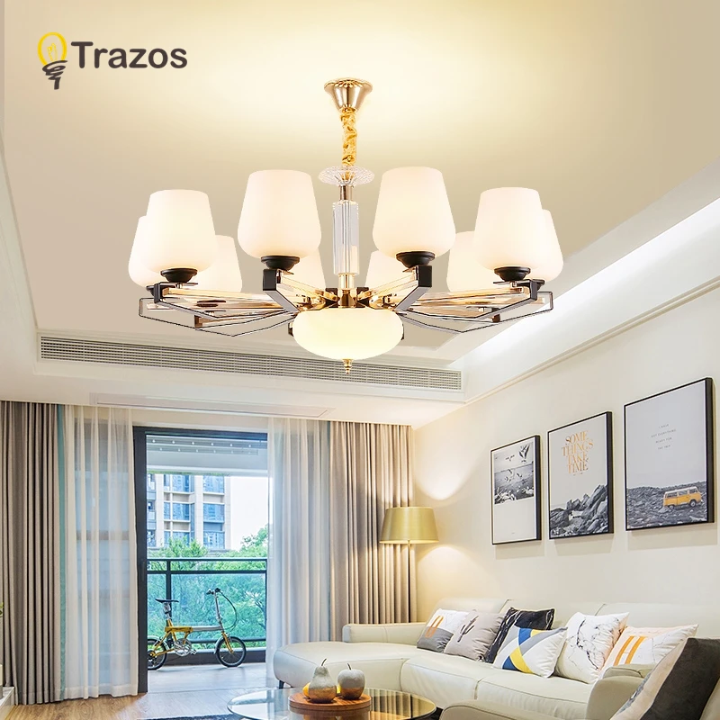 TRAZOS Chandelier lighting led chandeliers lights european style kirsite light fixtures for living dining room home bedroom