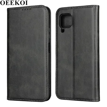 

OEEKOI Calf Stripe Magnetic Snap Wallet Leather Case for Huawei Nova 6 SE