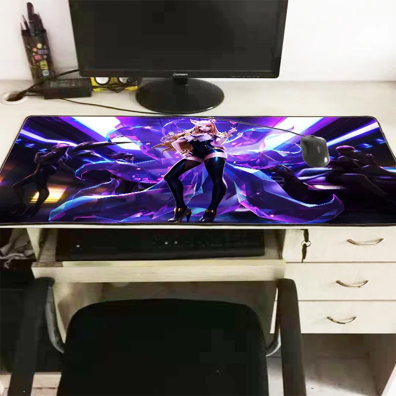  XGZ League of Legends Sexy Girl Band Large Gaming Mouse Pad Lock Edge Mouse Mat Laptop Computer Key