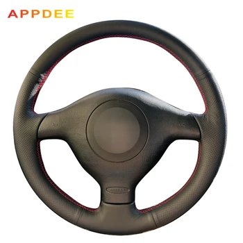 

Black Artificial Leather Steering Wheel Cover for Volkswagen VW Golf 4 Passat B5 1996-2003 Seat Leon 1999-2004 Polo 1999-2002