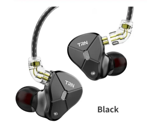 Black with mic TRN BA5 5BA драйвер Untis металлические наушники в ухо IEM HIFI монитор Бег Спорт гарнитура сценическое разрешение Съемная 2Pin - Цвет: Black with mic