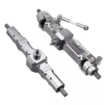 

Sliver Metal RC Car Model Front Middle Rear Bridge Axle Four-wheel Drive Set for WPL 1/16 Remote Control Vehicle Supplies