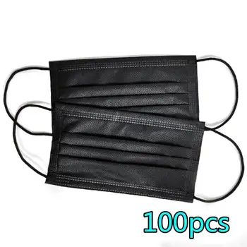 

Cycling Disposable Mask 100pcs 3 Layers Outdoor Mouth Mask Face Nonwove Filter Earloop Breathable Cycling Mask