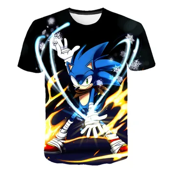 

2019 fashion 3D sonic hedgehog cartoon T-shirt for boys and girls summer casual short-sleeved children's wear