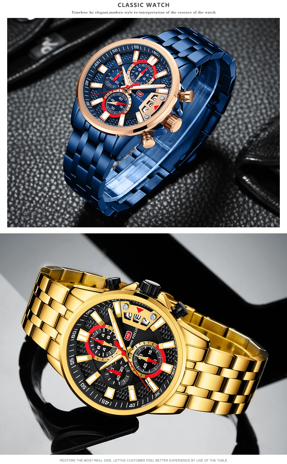 MINI FOCUS quartzhorloge voor heren Waterdicht_voghion.com