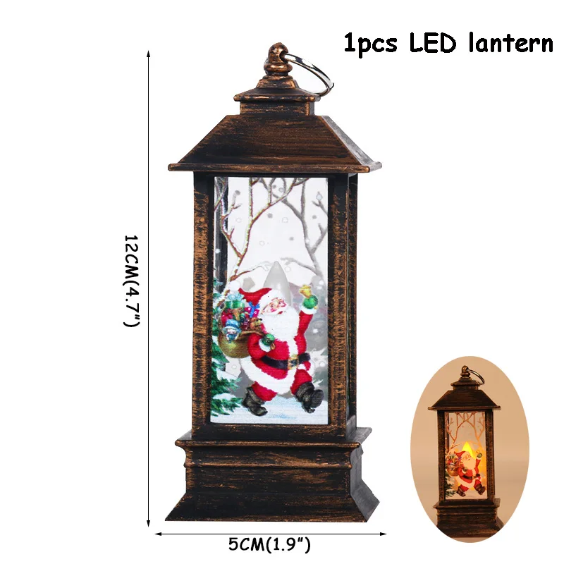 Рождественские светодиодные лампы, рождественские украшения для дома, скатерть Navidad, чехол для сиденья унитаза, календарь, Рождественский Декор - Цвет: 1pcs LED lantern