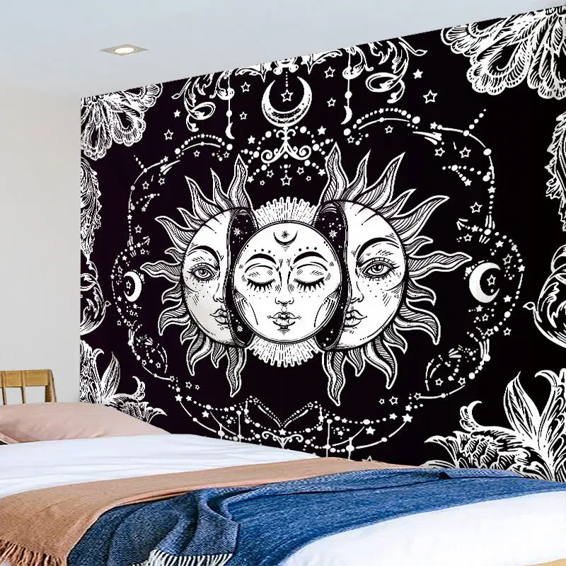 Twin Psychedelic Zodiac Tapestry Wall Hanging Astrology Mandala Bedspread Throw 