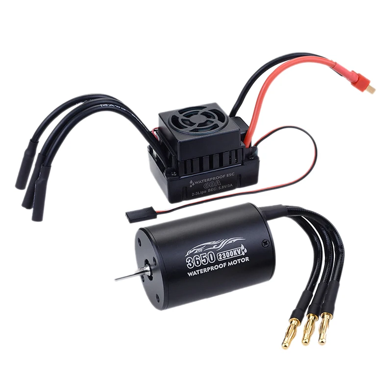 

BEST3650 Sensorless Brushless Motor with 60A Waterproof ESC for 1/10 RC Truck Waterproof RC Car 1/10 Parts
