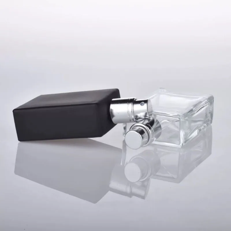 30ml Perfume Spray Bottle Glass Bottle Lead free Square Refillable Atomizer Glass Bottle Portable Travel Cosmetic 2