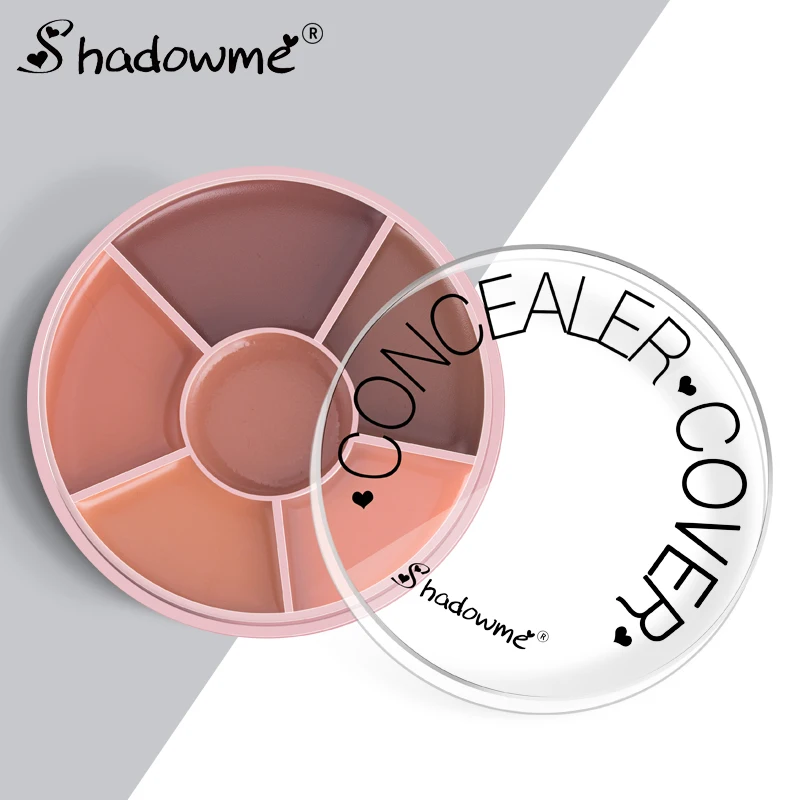 

six color concealer Makeup primer Liquid make up foundation Convenient Pro eye face cream pallet kit