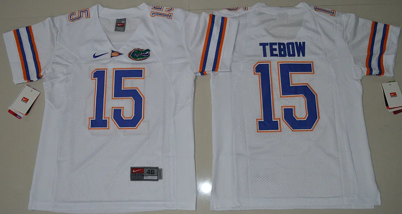 Черный Новое поступление высокое качество Florida Gaters Tim Tebow 15-оранжевый Размер S, M, L, XL Джерси - Цвет: Черный
