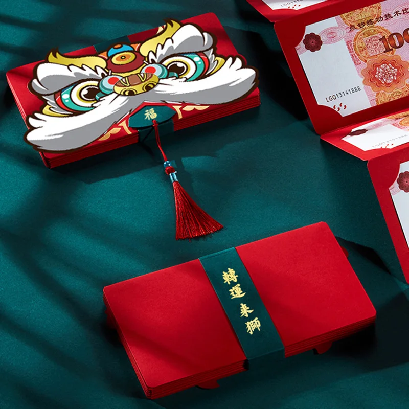 Red Envelope Chinese New Year Decorations 2022 Tiger HongBao Red Pocket Envelope New Year Tiger Spring Festival Red Packet