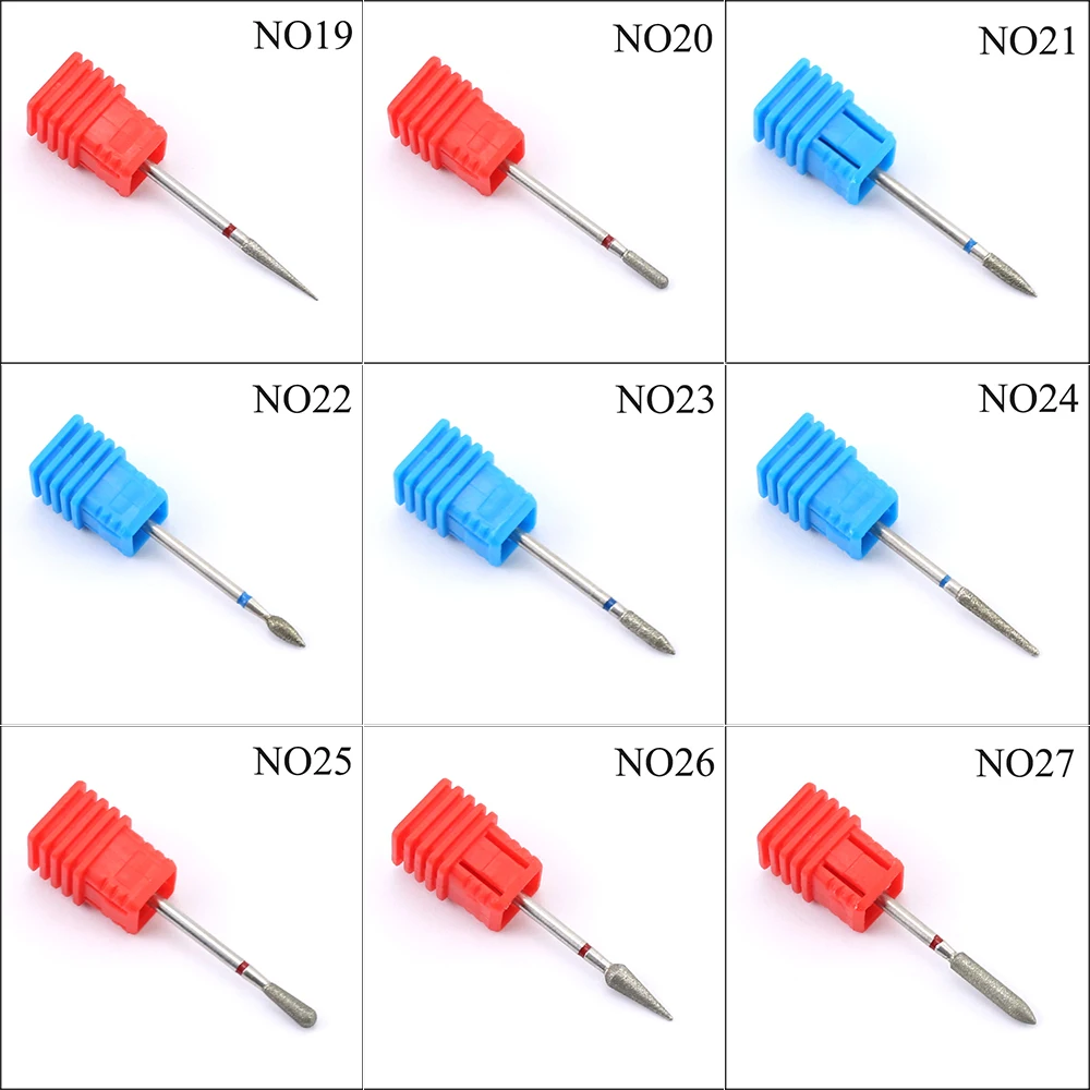 ERUIKA 28 типов Алмазная роторная дрель для ногтей электрические резцы для фрезы для кутикулы чистые заусенцы для маникюра Инструменты пилки для ногтей