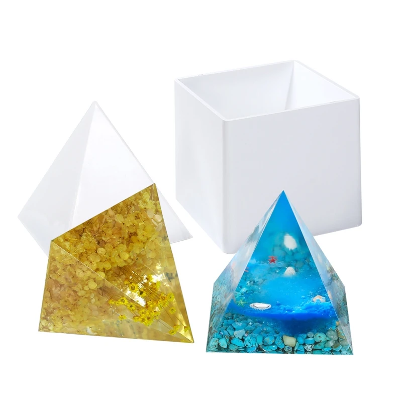 Resin Silicone Pendant Jewelry Mold Pyramid Ornament Handmade Tool Moulds =T  ih 