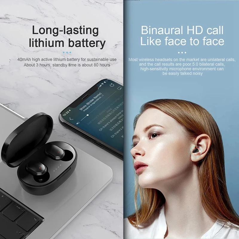 A6S Pro TWS Wireless Headphones Auto Pairing Mini In Ear Earbuds HiFi BT 5 0 Stereo with Wireless Charging Case