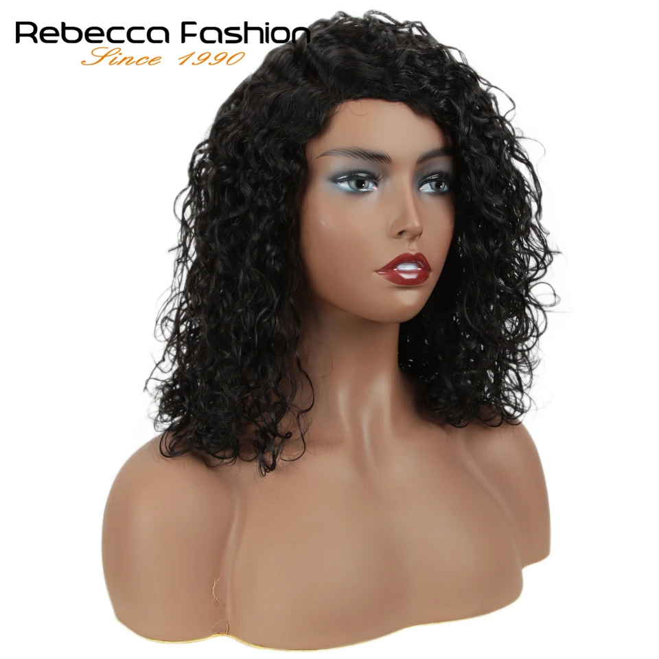 Rebecca Kinky Curly человеческие волосы парики шнурка для черных женщин L часть перуанские прямые волосы натуральные волны парик шнурка осень новая прическа