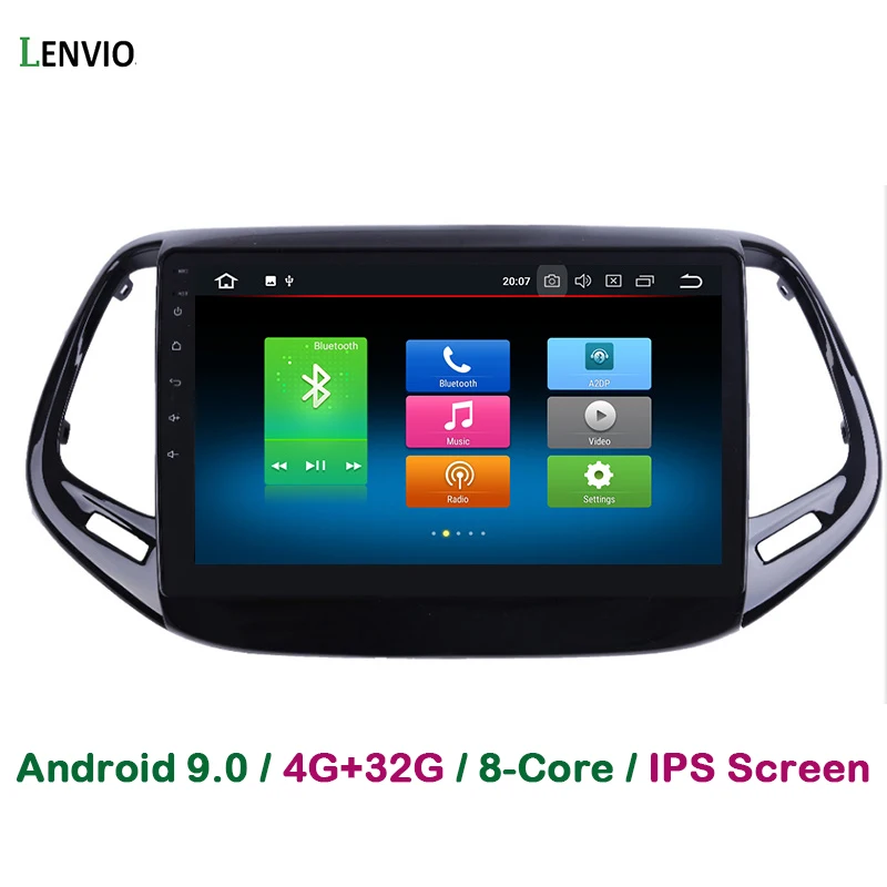 Lenvio 4 Гб ОЗУ 32 Гб ПЗУ Восьмиядерный Android 9,0 автомобильный DVD gps навигационный плеер для Jeep Compass стерео радио Зеркало Ссылка DAB ips