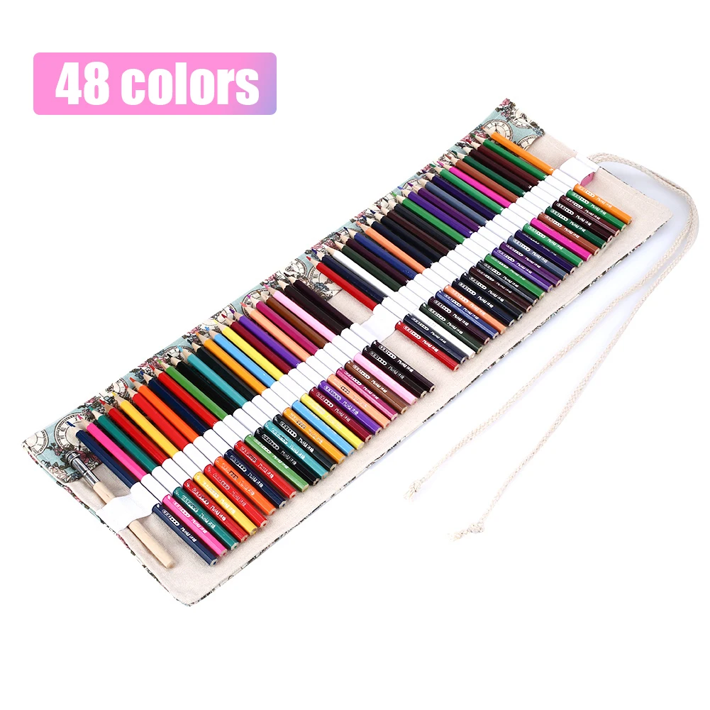 48 colors Набор инструментов для рисования, ручная роспись, набор инструментов для рисования, профессиональный портативный канцелярский карандаш, 72 цвета - Цвет: 48 colors