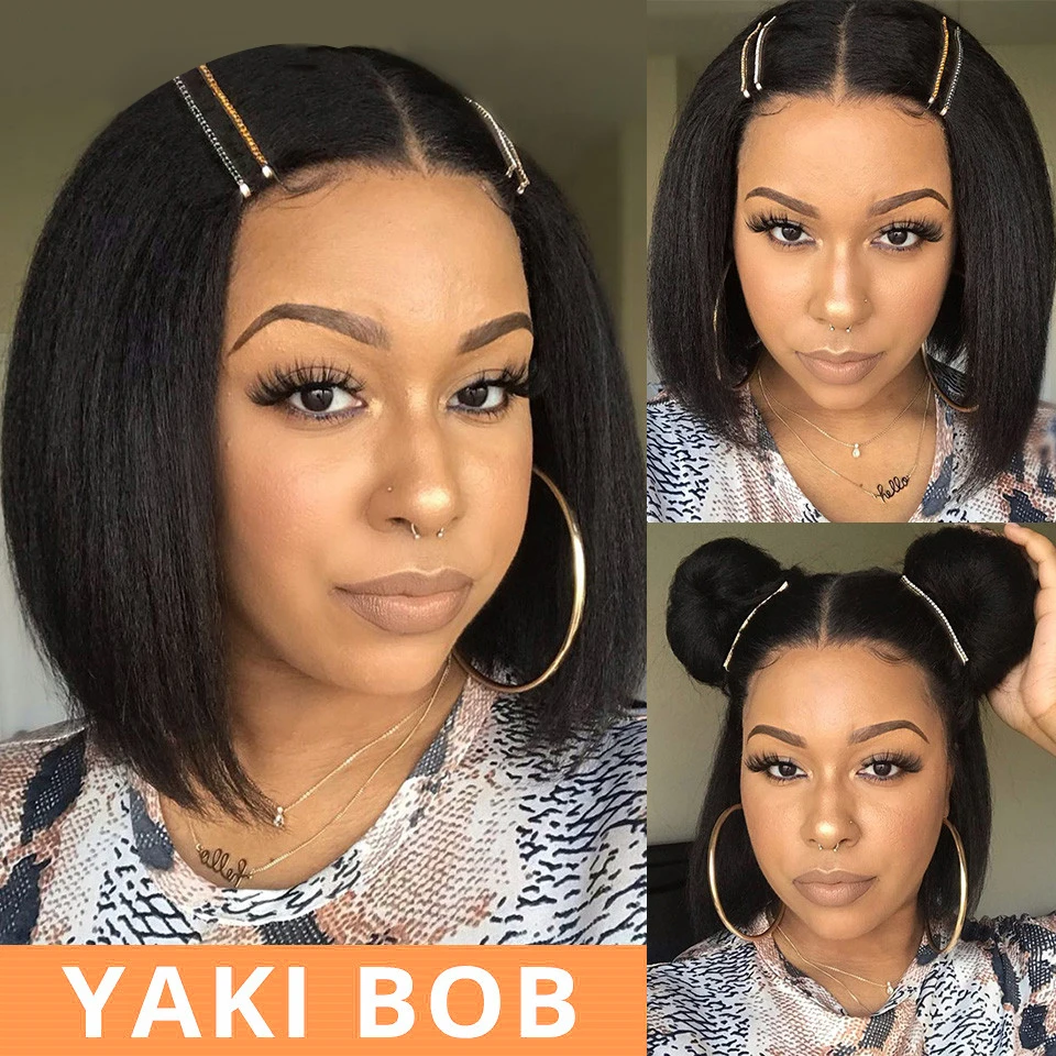 13x4-Yaki-Short-Bob-Lace-Front-Human-Hair-Wigs-Brazilian-Bob-Lace-Front-Wigs-Kinky-Straight 拷贝副本