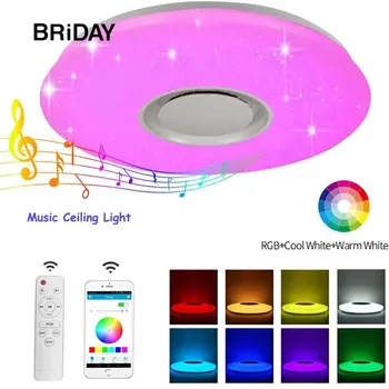 

LED Ceiling Light Lamp Bluetooth Speaker Music RGB Dimmable lighting Lamps with Remote Control APP For Bedroom Kitchen Room