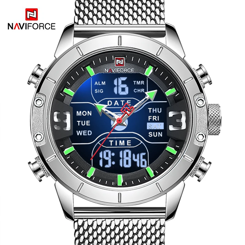 NAVIFORCE мужские часы люксовый бренд военные спортивные кварцевые цифровые