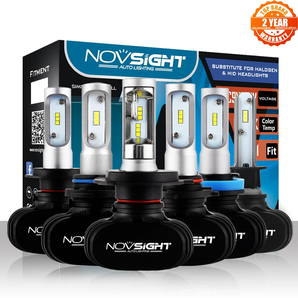 Светодиодные лампы NOVSIGHT H1 Led H4 H7 H8 H9 H11 8000LM 50W 6500K автомобисветильник фары s белые
