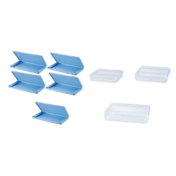 

8Pcs Transparent Disposable Face Masks Dustproof Storage Box Mask Temporary Folder Clip Storage Container Device