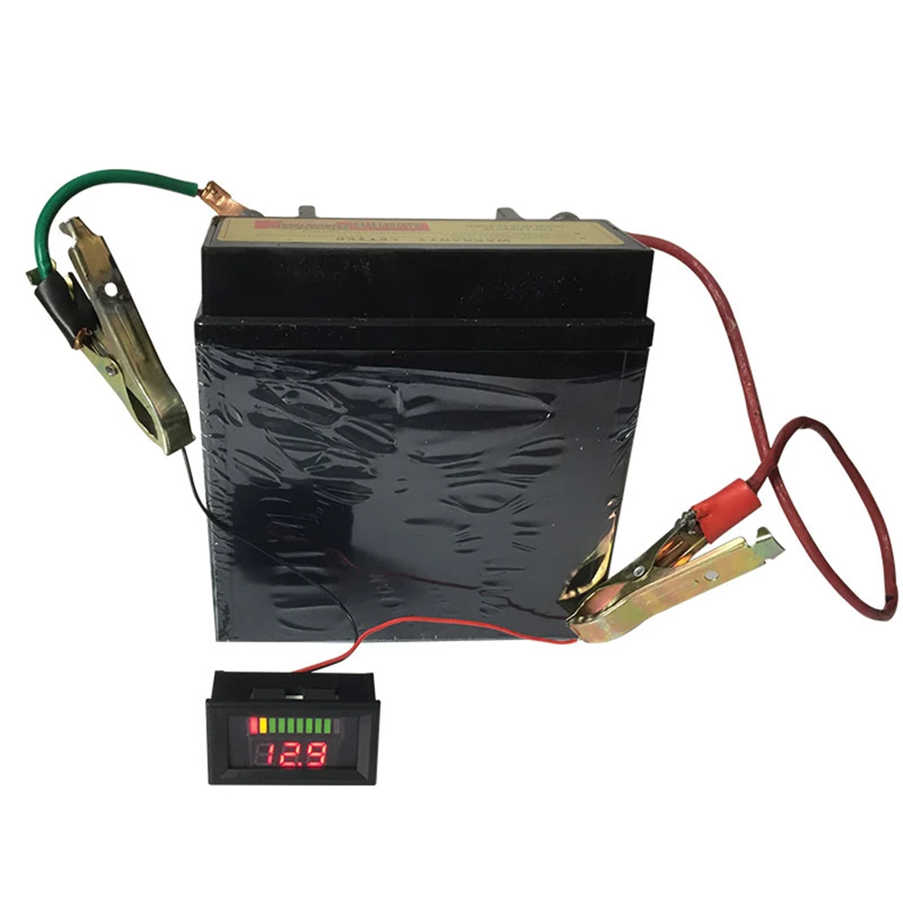Battery Tester Digital Voltmeter Car Digital Gauge 0.56Inch Red Blue LCD Digital Voltmeter 12V 60V 72V Battery Capacity Indicator Lead Acid Power Car Motorcycle Voltage Tester