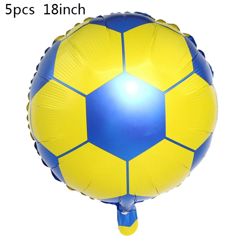 B03-5pcs ballons Футбольная тематическая вечеринка, Набор Декоративной посуды, бумажные тарелки и стаканы, салфетка, конфетный мешок, коробка для детского душа, принадлежности для дня рождения - Цвет: B03-5pcs ballons