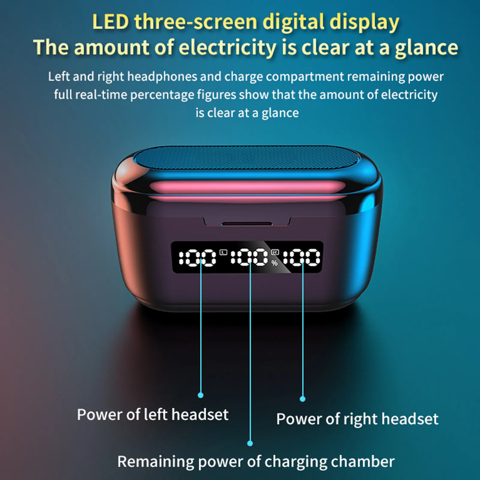 G40 Bluetooth 5 1 TWS Power Display Sport Headsets Earphones with Charging Cable mobile Phone Accessories Bluetooth earphones